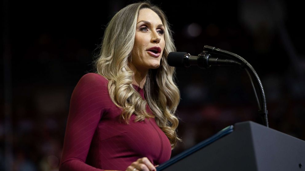 PHOTO: Lara Trump speaks during a campaign rally at the Toyota Center in Houston, Texas, Oct. 22, 2018.