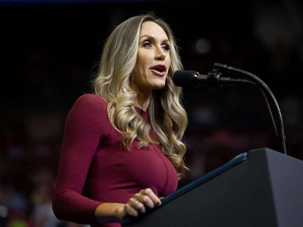 PHOTO: Lara Trump speaks during a campaign rally at the Toyota Center in Houston, Texas, Oct. 22, 2018.