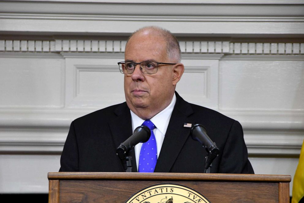 PHOTO: Maryland Gov. Larry Hogan discusses the coronavirus during a news conference at the State House in Annapolis, Nov. 10, 2020.