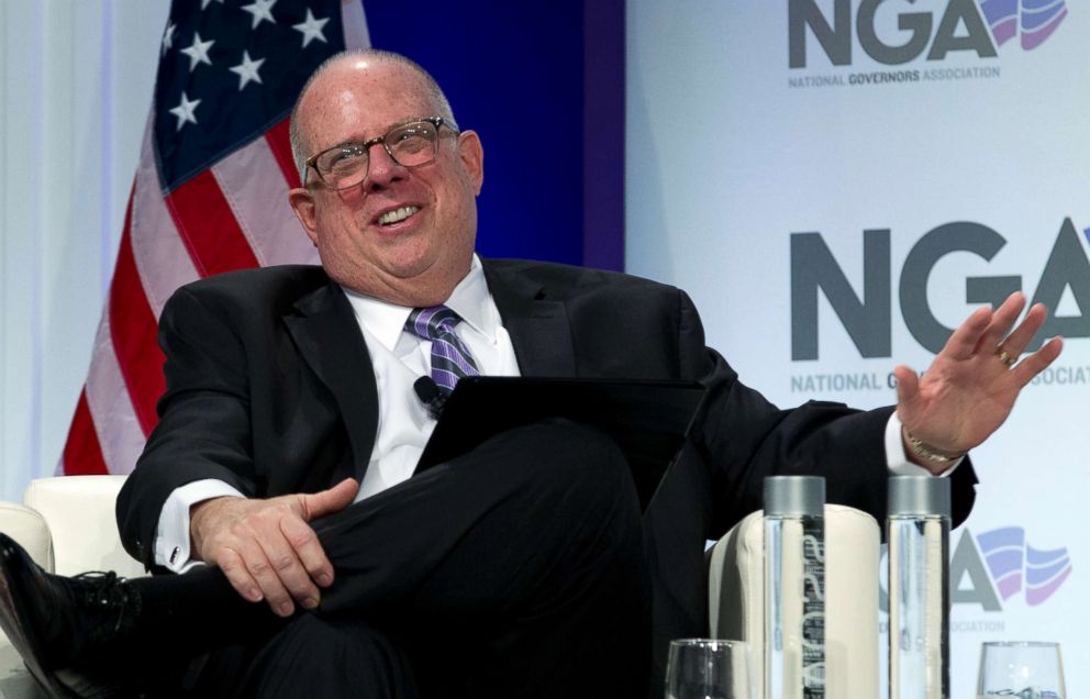 PHOTO: Maryland Governor Larry Hogan speaks during the National Governor Association 2019 winter meeting in Washington, Feb. 23, 2019.