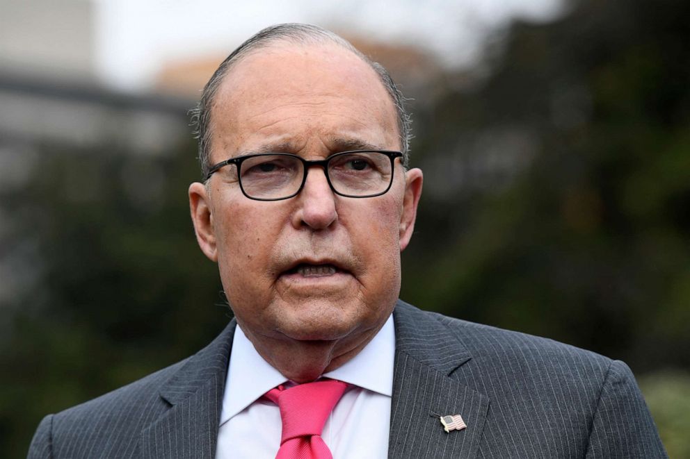PHOTO: White House National Economic Council Director Larry Kudlow speaks to reporters at the White House in Washington, Feb. 7, 2019.