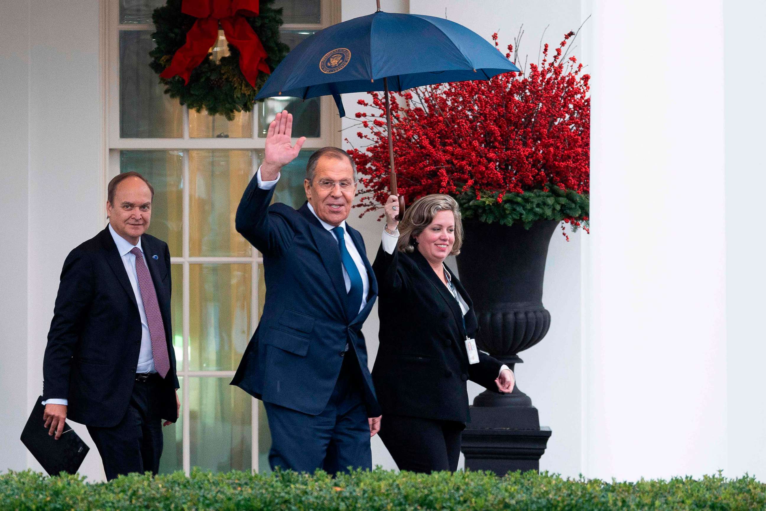 PHOTO: Russian Foreign Minister Sergei Lavrov departs the White House in Washington, Dec. 10, 2019, after meeting with President Donald Trump.