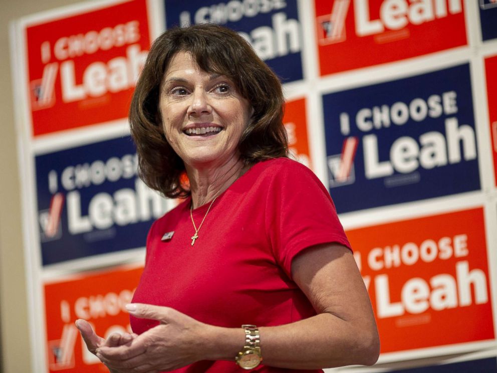 PHOTO: Leah Vukmir, a Republican Senate candidate from Wisconsin, speaks during a campaign stop in Elkhorn, Wisconsin, Aug. 13, 2018.