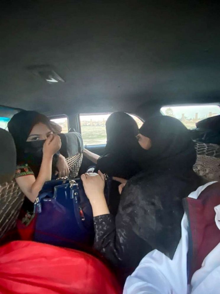 PHOTO: Sarina Faizy's family travel to Kabul airport to leave Afgnanistan on Aug. 23, 2021.