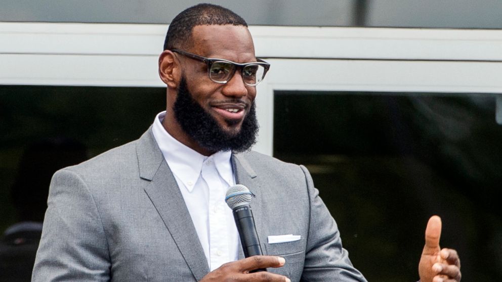 PHOTO: LeBron James speaks at the opening ceremony for the I Promise School in Akron, Ohio, July 30, 2018.