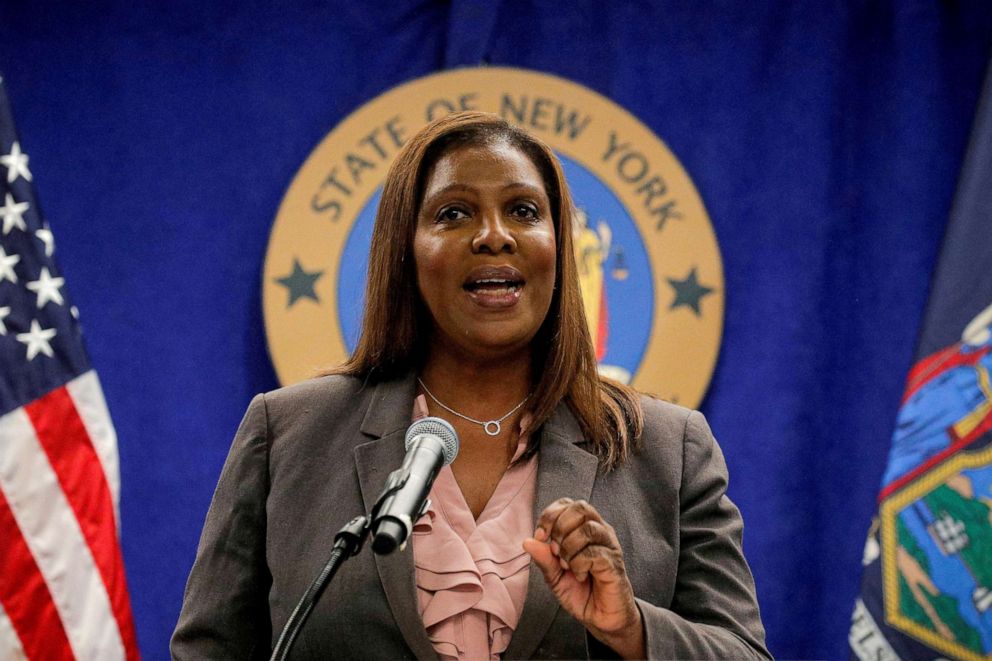FILE PHOTO: New York State Attorney General Letitia James speaks during a news conference, to announce criminal justice reform in New York City, U.S., May 21, 2021.  