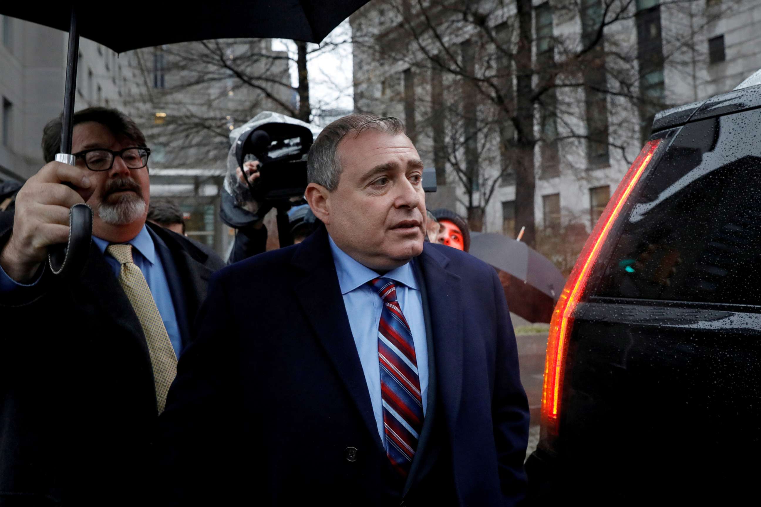 PHOTO: Ukrainian-American businessman Lev Parnas, an associate of President Donald Trump's personal lawyer Rudy Giuliani, exits after a bail hearing at the Manhattan Federal Court in New York, Dec. 17, 2019.