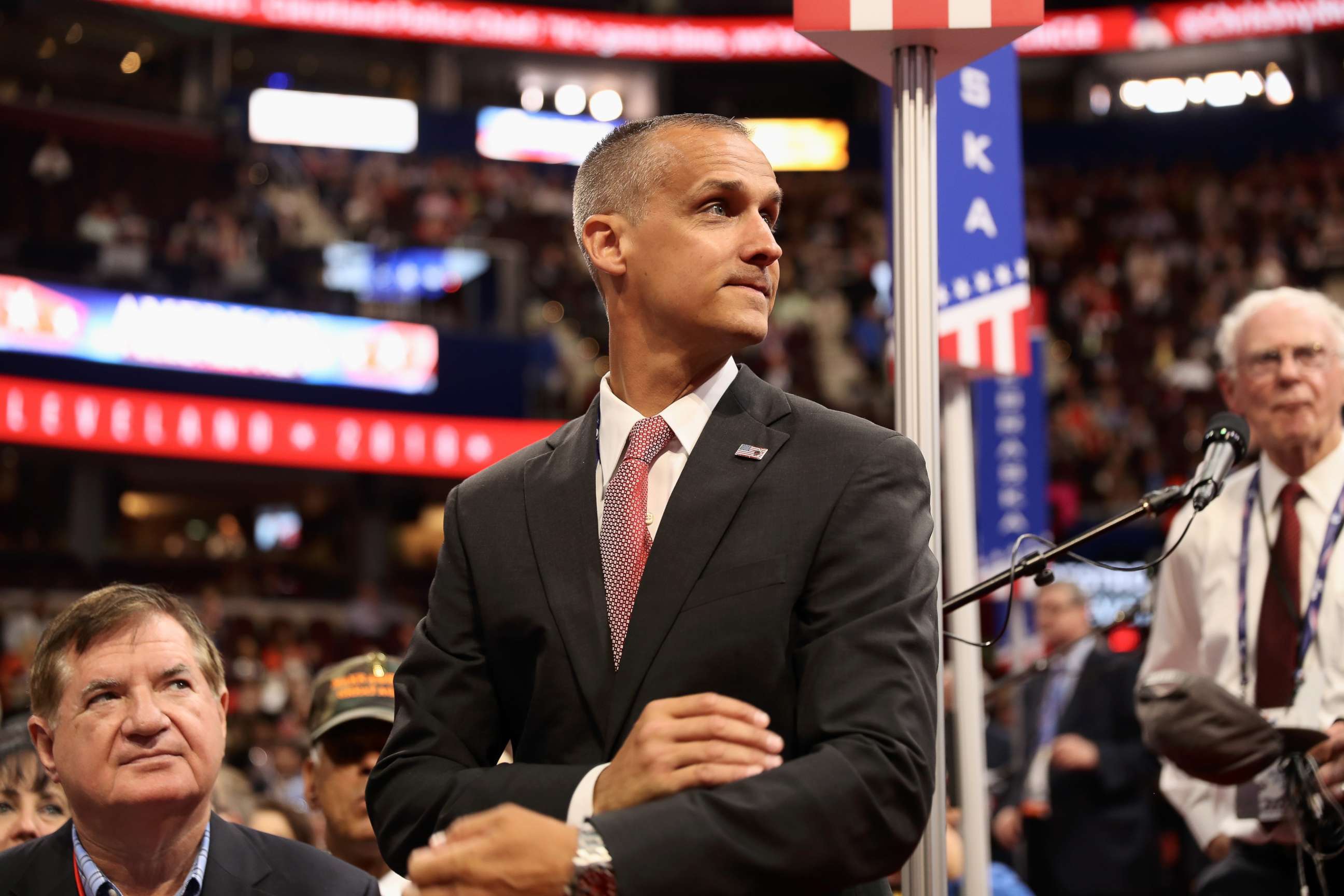 PHOTO: Corey Lewandowski, former campaign manager for Donald Trump, walks the floor on the first day of the Republican National Convention, July 18, 2016.