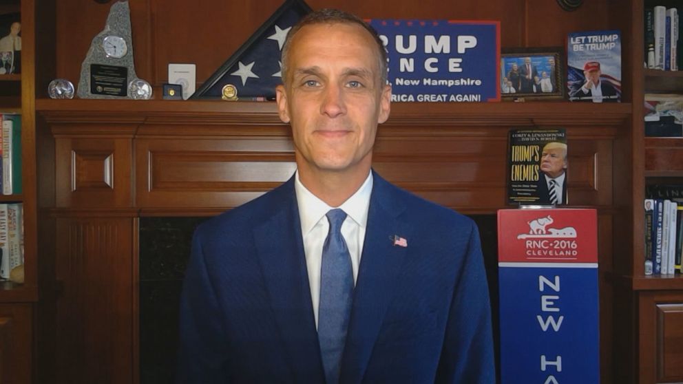 PHOTO: Trump campaign adviser Corey Lewandowski speaks to ABC News.