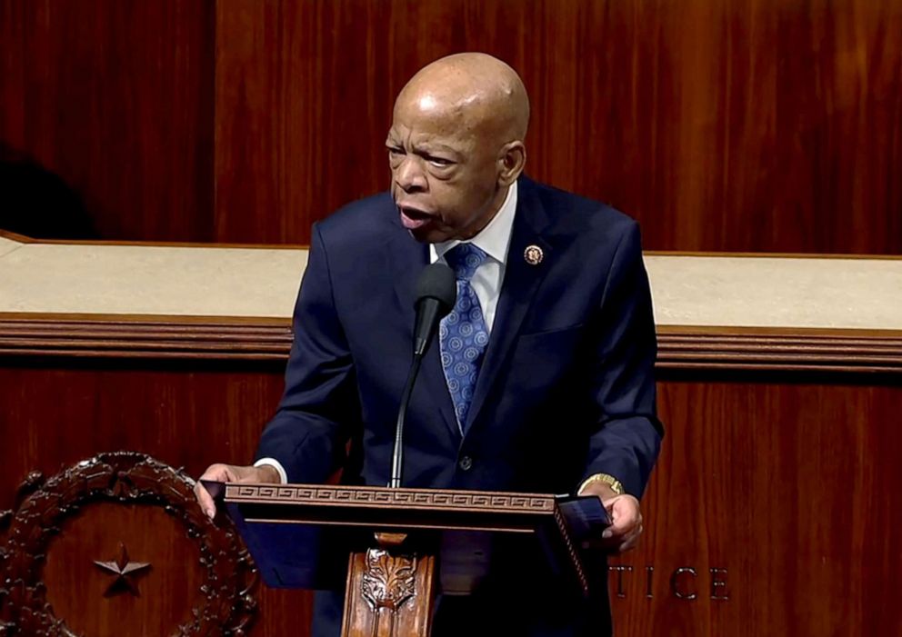 PHOTO: Rep. John Lewis speaks ahead of a vote on two articles of impeachment against President Donald Trump on Capitol Hill, Dec. 18, 2019, in Washington, D.C.