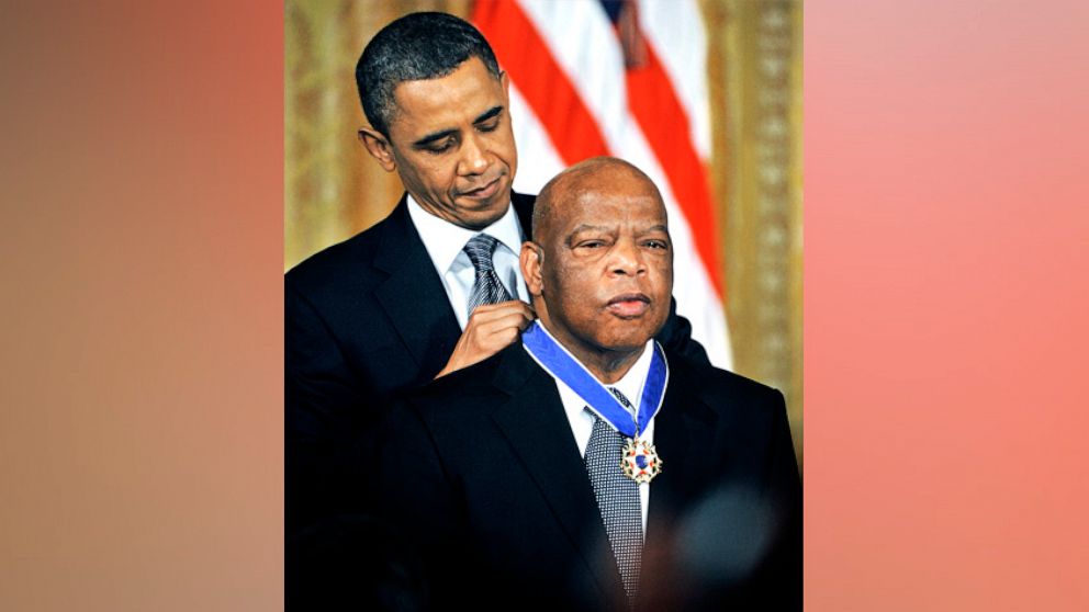 PHOTO: President Barack Obama awards the Medal of Freedom to Congressman and civil rights pioneer John Lewis at a ceremony in the East Room of the White House, Feb. 15, 2011, in Washington, D.C.