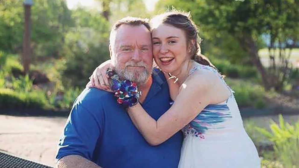 PHOTO: Lexi Jackson with her father, Joel Jackson, pose for a photo on Prom Day, when she was a junior in high school, April 2015.