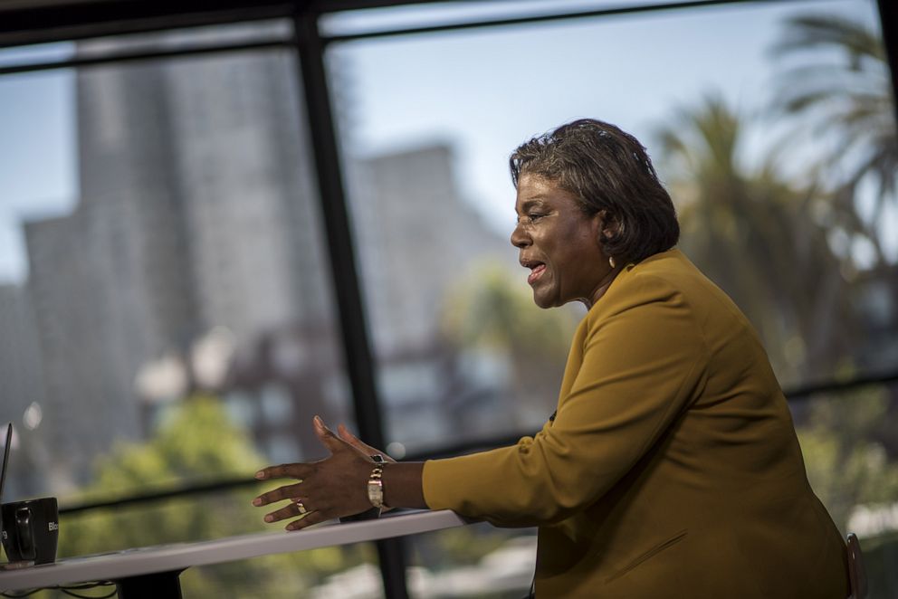 PHOTO:Linda Thomas-Greenfield, assistant secretary of state for African Affairs, speaks during a Bloomberg West Television interview in San Francisco, May 31, 2016.