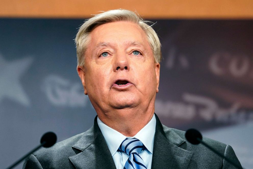 PHOTO: Sen. Lindsey Graham speaks during a news conference, Sept. 29, 2022, on Capitol Hill in Washington.