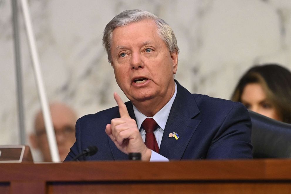 PHOTO: In this March 23, 2022, file photo, Senator Lindsey Graham speaks during Judge Ketanji Brown Jackson's testimony during the third day of a Senate Judiciary Committee confirmation hearing on Capitol Hill in Washington, D.C.