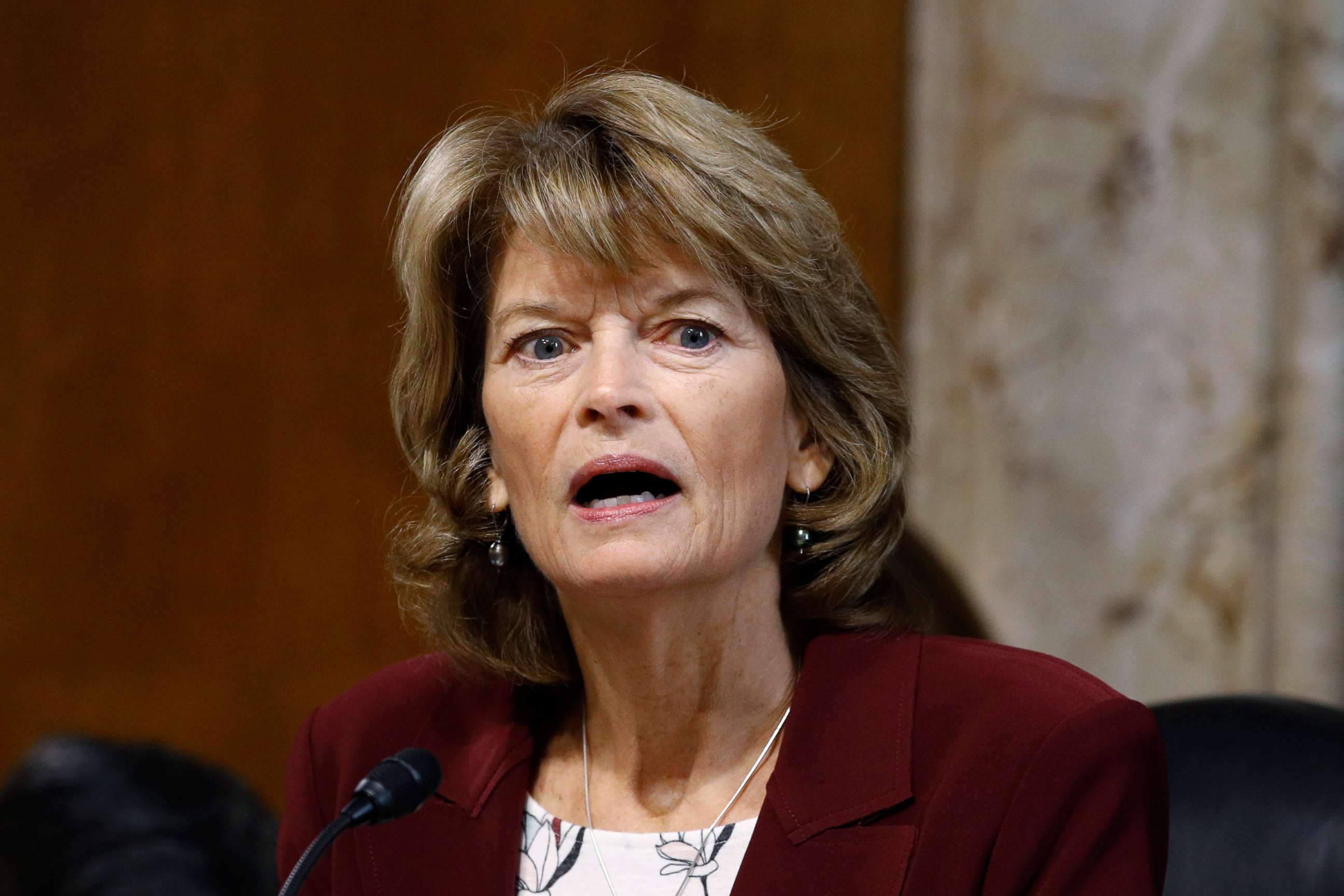 PHOTO: Sen. Lisa Murkowski, chair of the Senate Energy and Natural Resources Committee, speaks during a hearing on the impact of wildfires on electric grid reliability on Capitol Hill in Washington, Dec. 19, 2019.