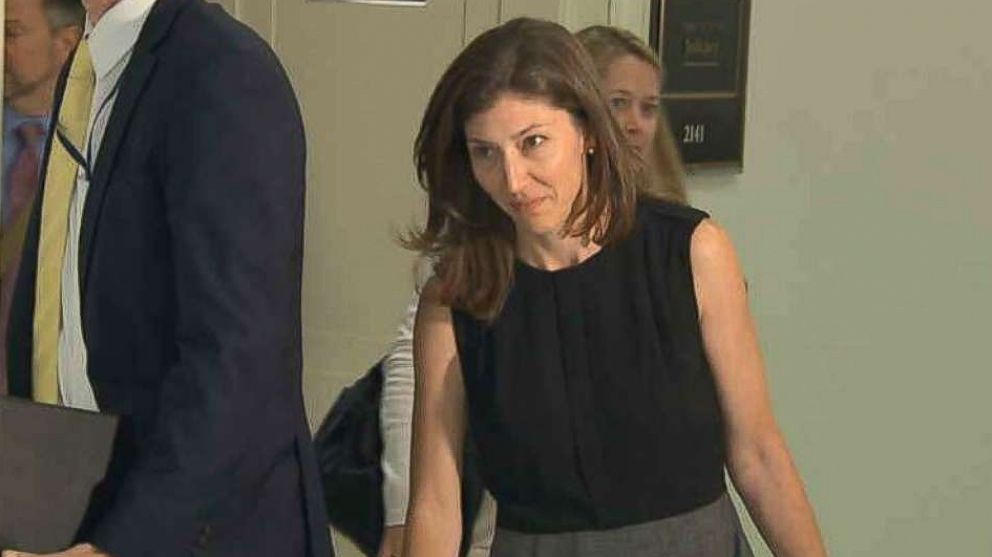 Lisa Page, a former senior FBI lawyer, exits a closed-door meeting on Capitol Hill on Friday, July 13, 2018.