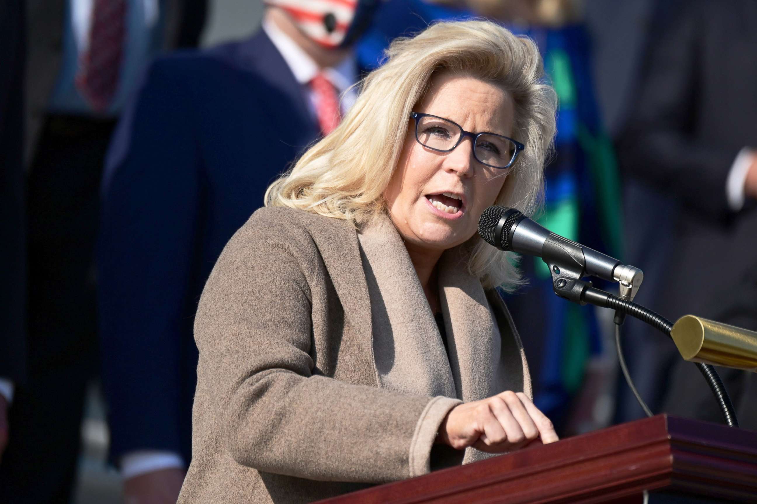 PHOTO: Rep. Liz Cheney  speaks during a news conference at the U.S. Capitol in Washington, Dec. 10, 2020.