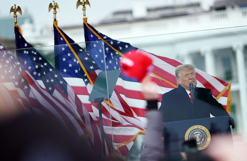 PHOTO: President Donald Trump speaks to supporters from The Ellipse near the White House, Jan. 6, 2021.