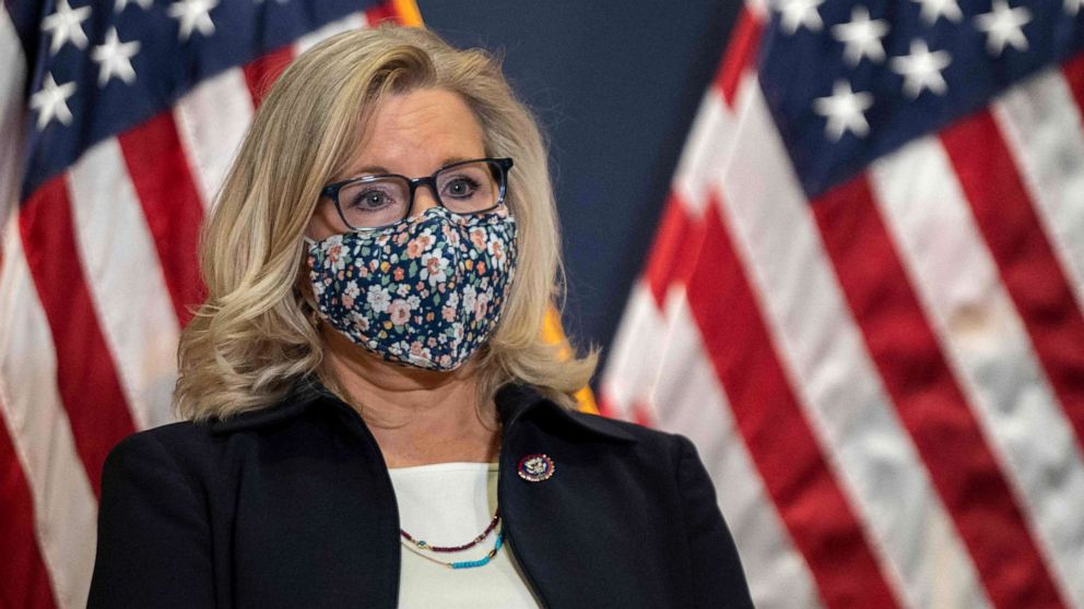 PHOTO: Rep. Liz Cheney during a House Republican press conference on Capitol Hill in Washington, DC, March 9, 2021.