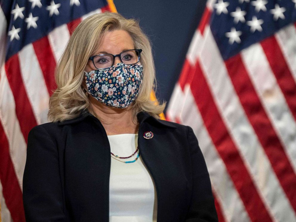 PHOTO: Rep. Liz Cheney during a House Republican press conference on Capitol Hill in Washington, DC, March 9, 2021.