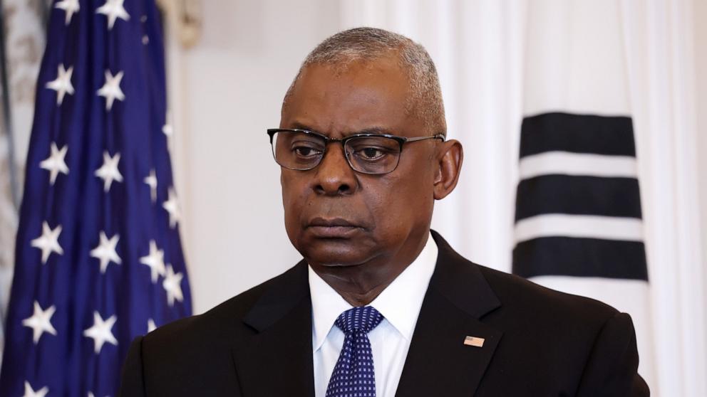 PHOTO: Secretary of Defense Lloyd Austin speaks during a joint news conference at the State Department in Washington, D.C., Oct. 31, 2024.