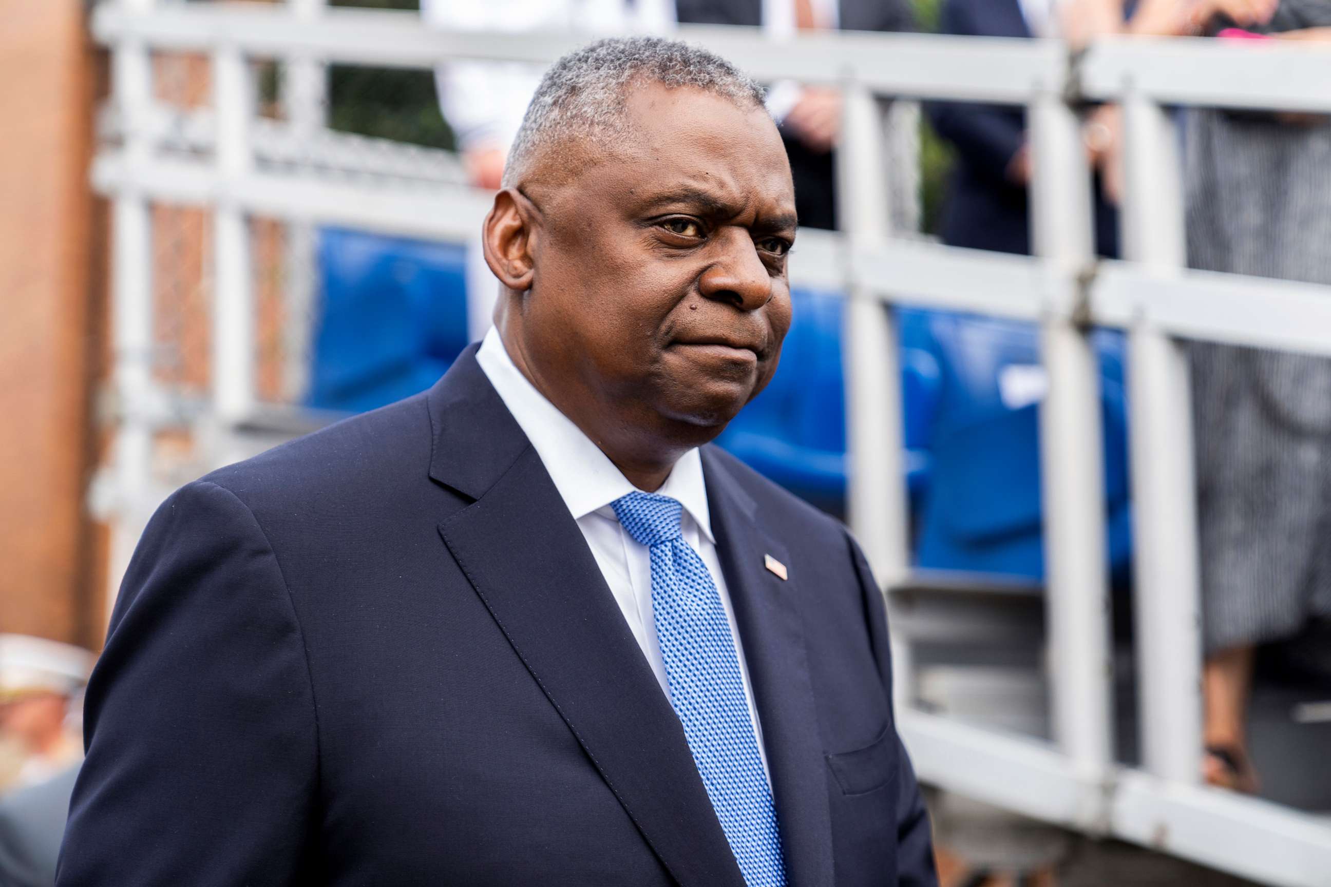 PHOTO: Defense Secretary Lloyd J. Austin attends a relinquishment of office ceremony for former commandant Gen. David Berger at the Marine Barracks Washington, July 10, 2023.