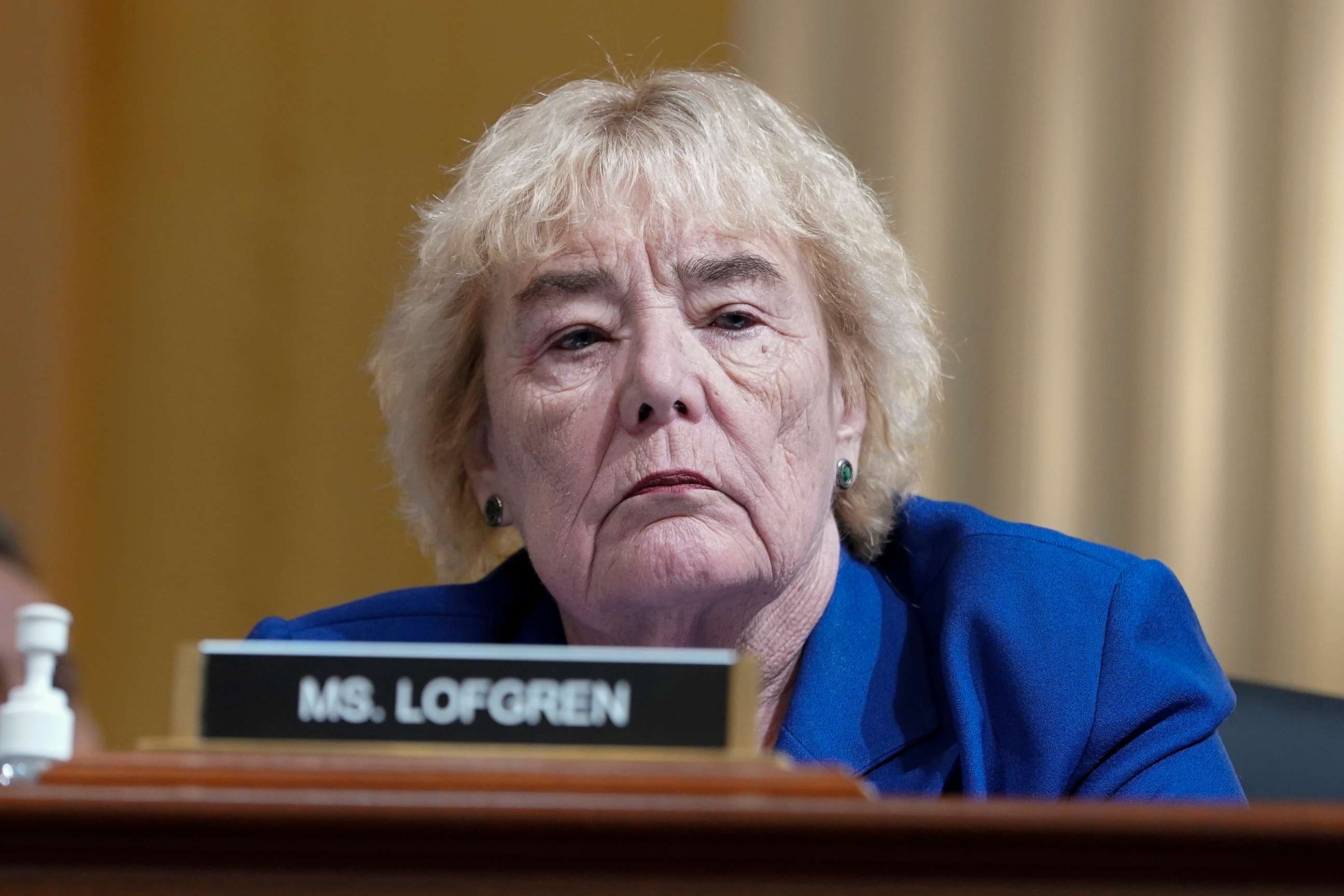PHOTO: Zoe Lofgren, listens as the House select committee investigating the Jan. 6 attack on the Capitol holds a hearing at the Capitol in Washington, July 12, 2022.