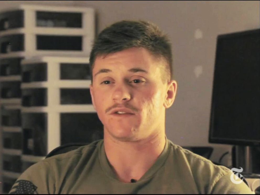 PHOTO: Logan Ireland, pictured, is a security forces airman who is transgender. He is seen here in this Transgender, at War and in Love documentary available on The New York Times.