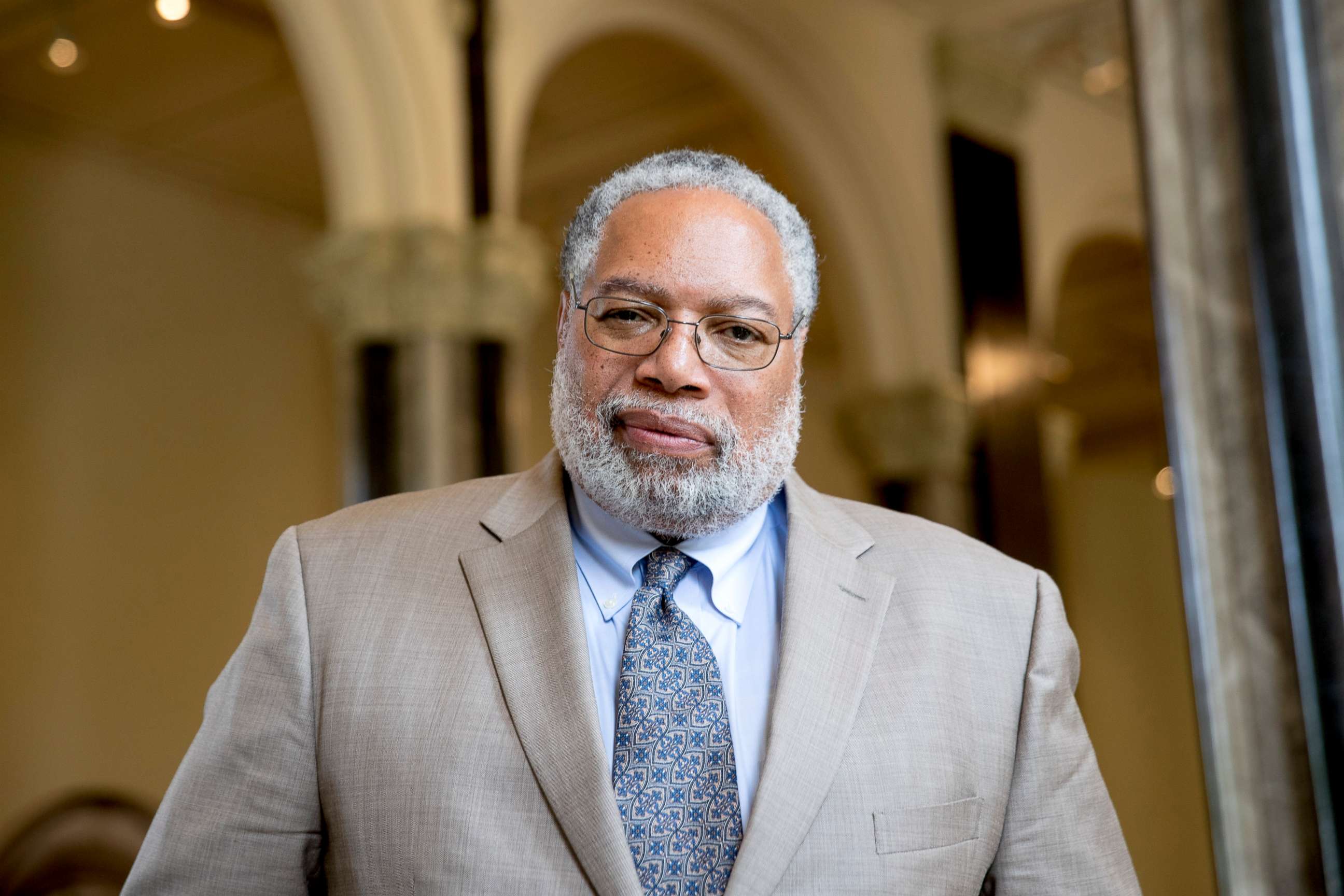 PHOTO: Lonnie Bunch, founding director of the Smithsonian's National Museum of African American History and Culture, poses for a photograph at the Smithsonian Castle in Washington, May 28, 2019.