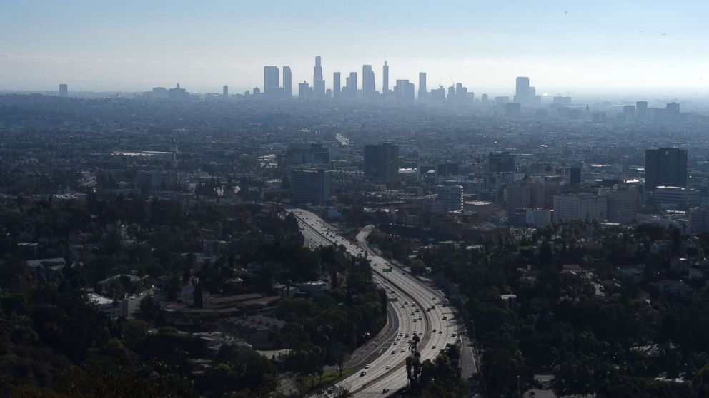 PHOTO: A morning view of downtown Los Angeles, a 'Sanctuary City', on Jan. 1, 2017 from the Hollywood Bowl Overlook in Hollywood, Calif.