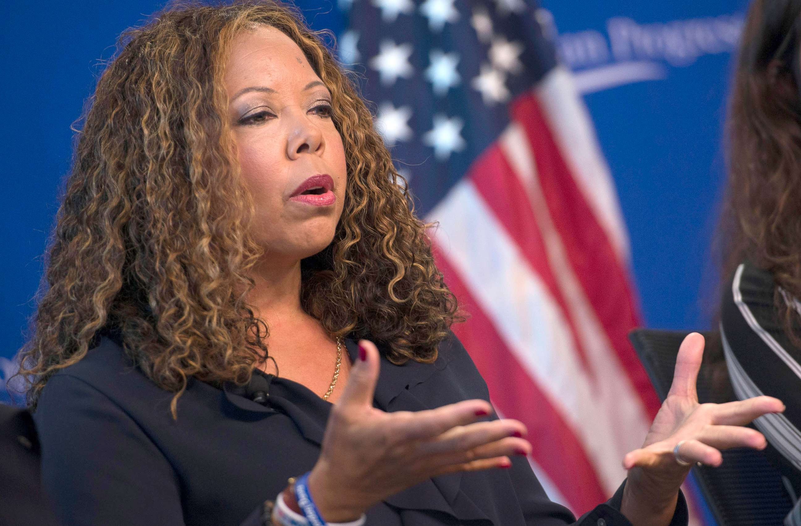 PHOTO: In this file photo, Lucia McBath, faith and community outreach leader for Everytown for Gun Safety, speaks about gun violence and the death of her son Jordan Davis, Oct. 24, 2016, in Washington, DC.