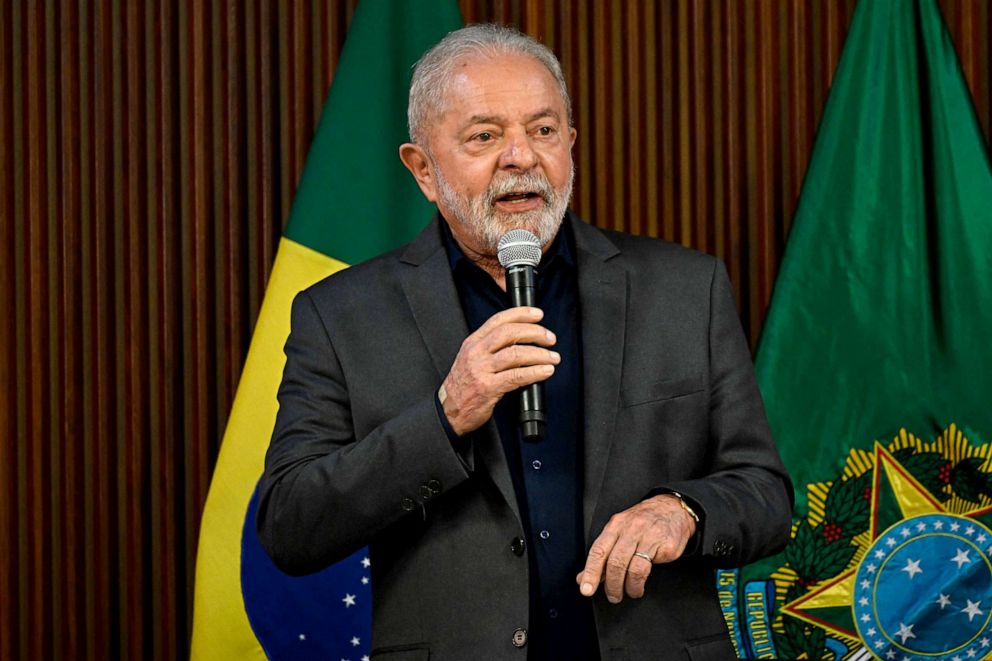 PHOTO: Brazil's President Luiz Inacio Lula da Silva speaks during a meeting with Governors at Planalto Palace in Brasilia, on January 9, 2023.