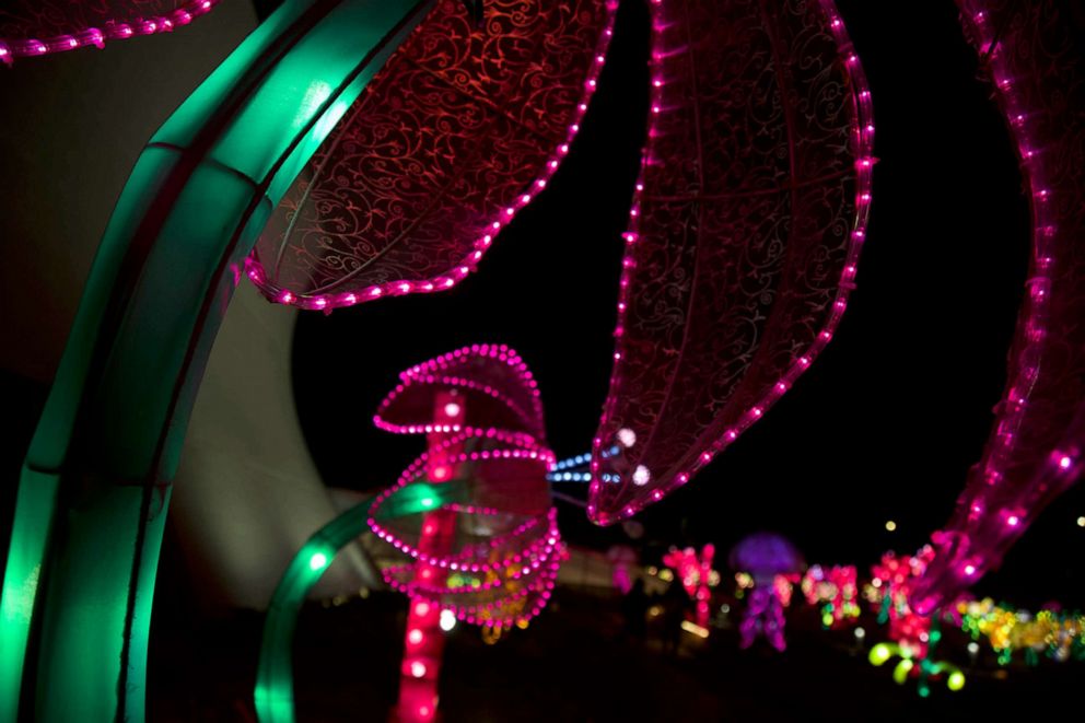 PHOTO: Lanterns are displayed on the Potomac River in Washington.