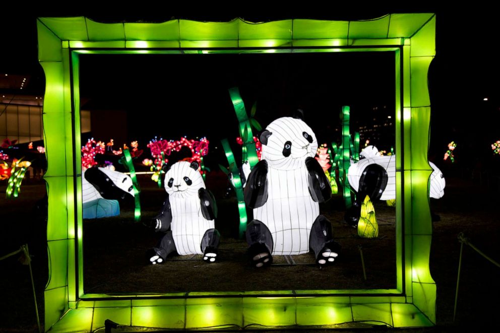 PHOTO: Lanterns are displayed on the Potomac River in Washington.