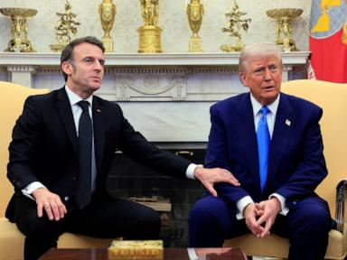 Macron warns Trump to 'be careful' on Ukraine, fact-checks him at the White House