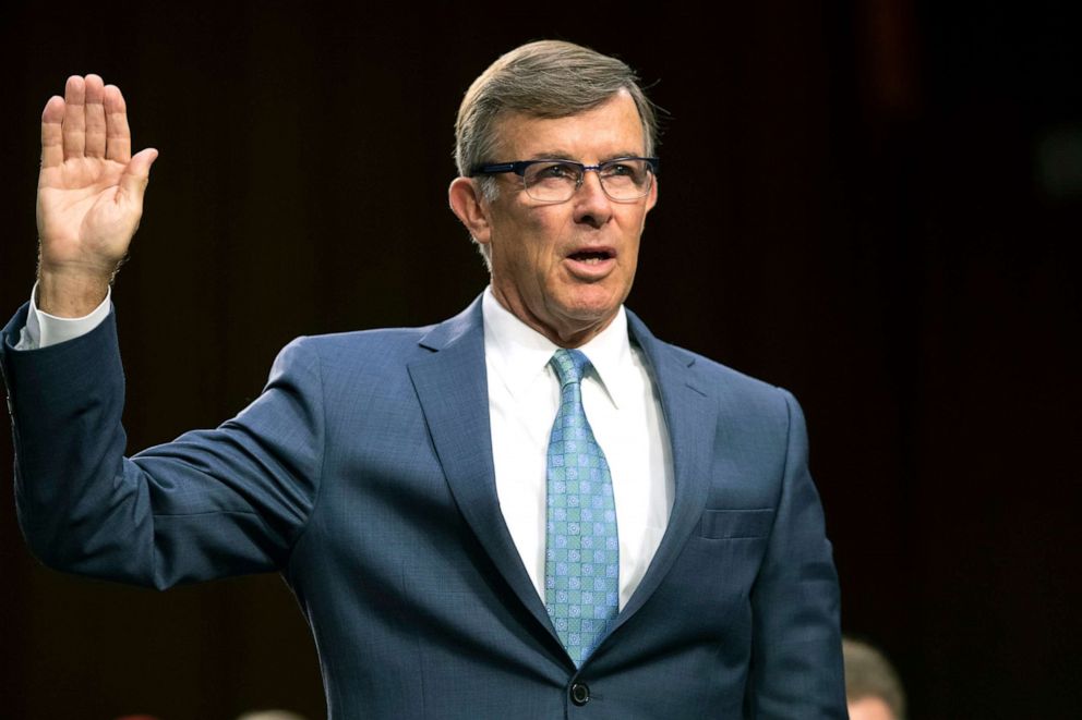 PHOTO: Retired Vice Adm. Joseph Maguire and now current director of the National Counterterrorism Center appears before the Senate Intelligence Committee on Capitol Hill, July 25, 2018. 