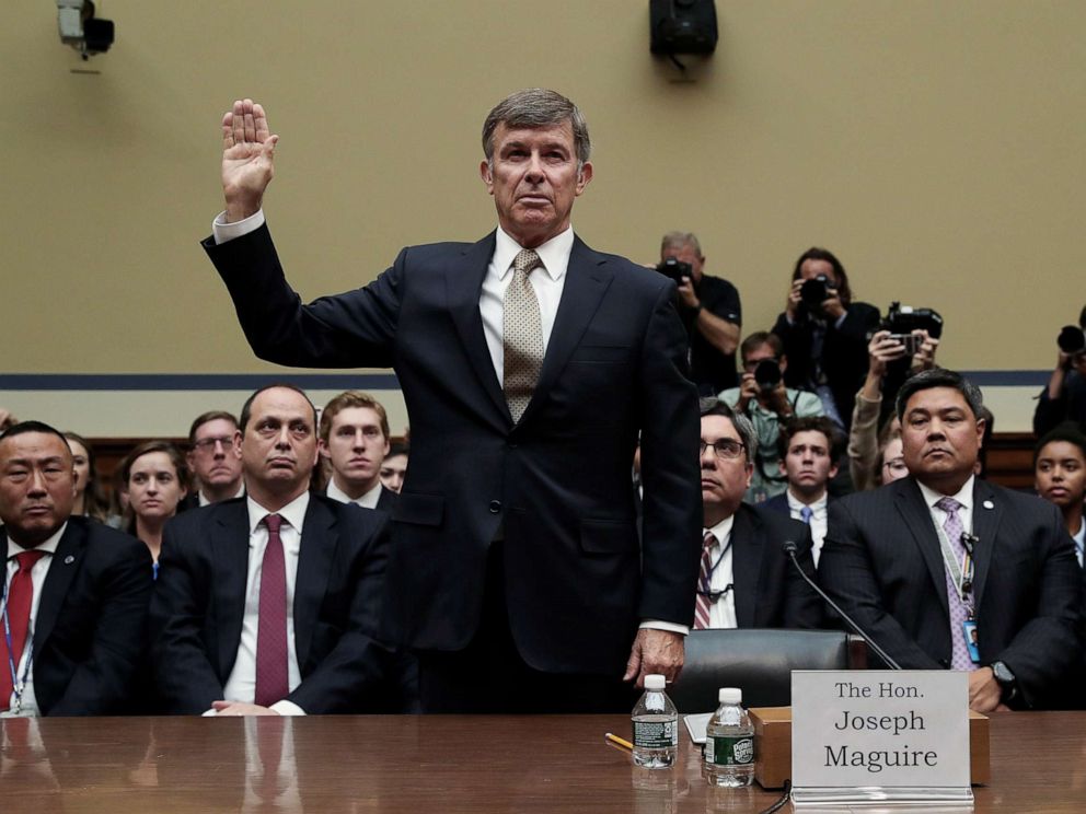 PHOTO: Acting Director of National Intelligence Joseph Maguire is sworn in to testify before a House Intelligence Committee on Capitol Hill in Washington, D.C., Sept. 26, 2019.