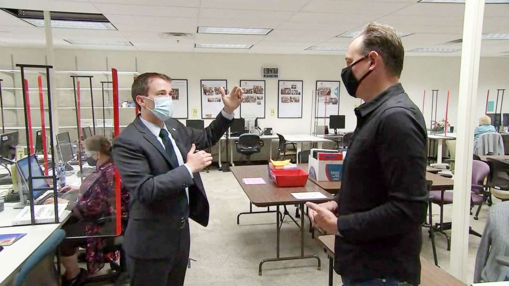 PHOTO: ABC's Clayton Sandell gets tour of Jefferson County, CO's vote-by-mail processing center