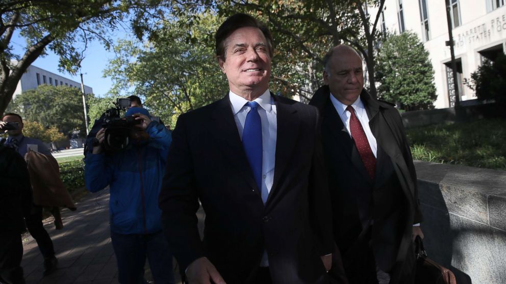 PHOTO: Paul Manafort, leaves U.S. District Court after pleading not guilty following his indictment on federal charges, Oct. 30, 2017, in Washington, D.C. 