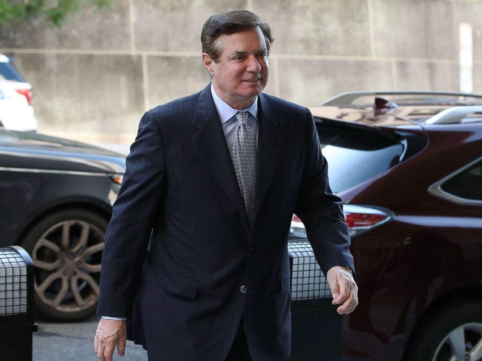 PHOTO: Former Trump campaign manager Paul Manafort arrives for a hearing, May 23, 2018 in Washington, D.C.