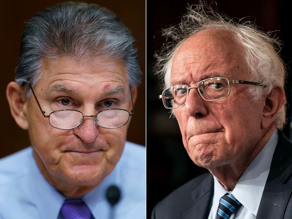 PHOTO: Sen. Joe Manchin, left, and Sen. Bernie Sanders