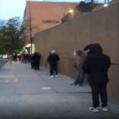 A voter shared footage of long lines in Manhattan early on Election Day as voting began in New York City.