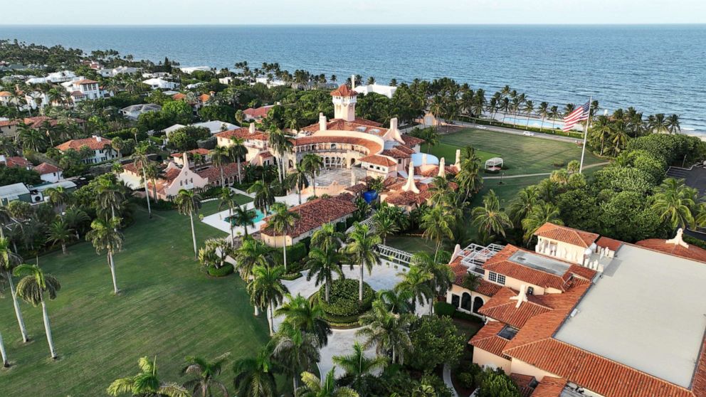 PHOTO: An aerial view of former U.S. President Donald Trump's Mar-a-Lago estate in Palm Beach, Florida, Aug. 10, 2022.