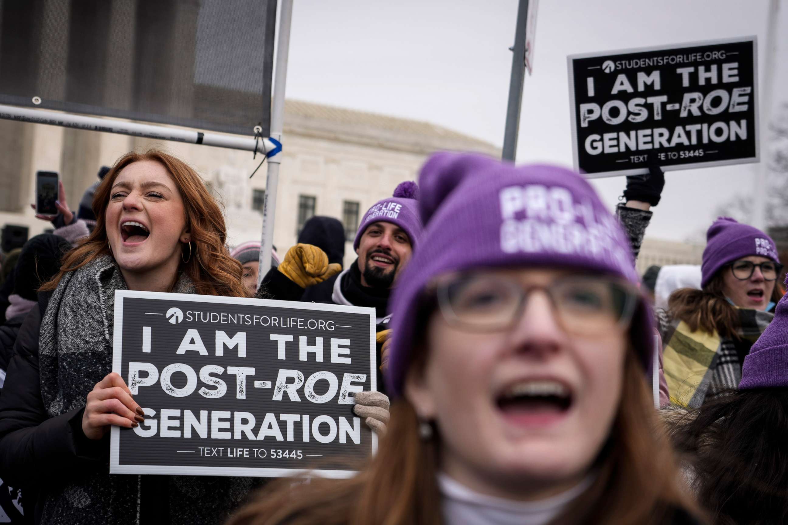 PHOTO: Anti-abortion activists rally outside the Supreme Court during the 49th annual March for Life rally, Jan. 21, 2022, in Washington, D.C. 