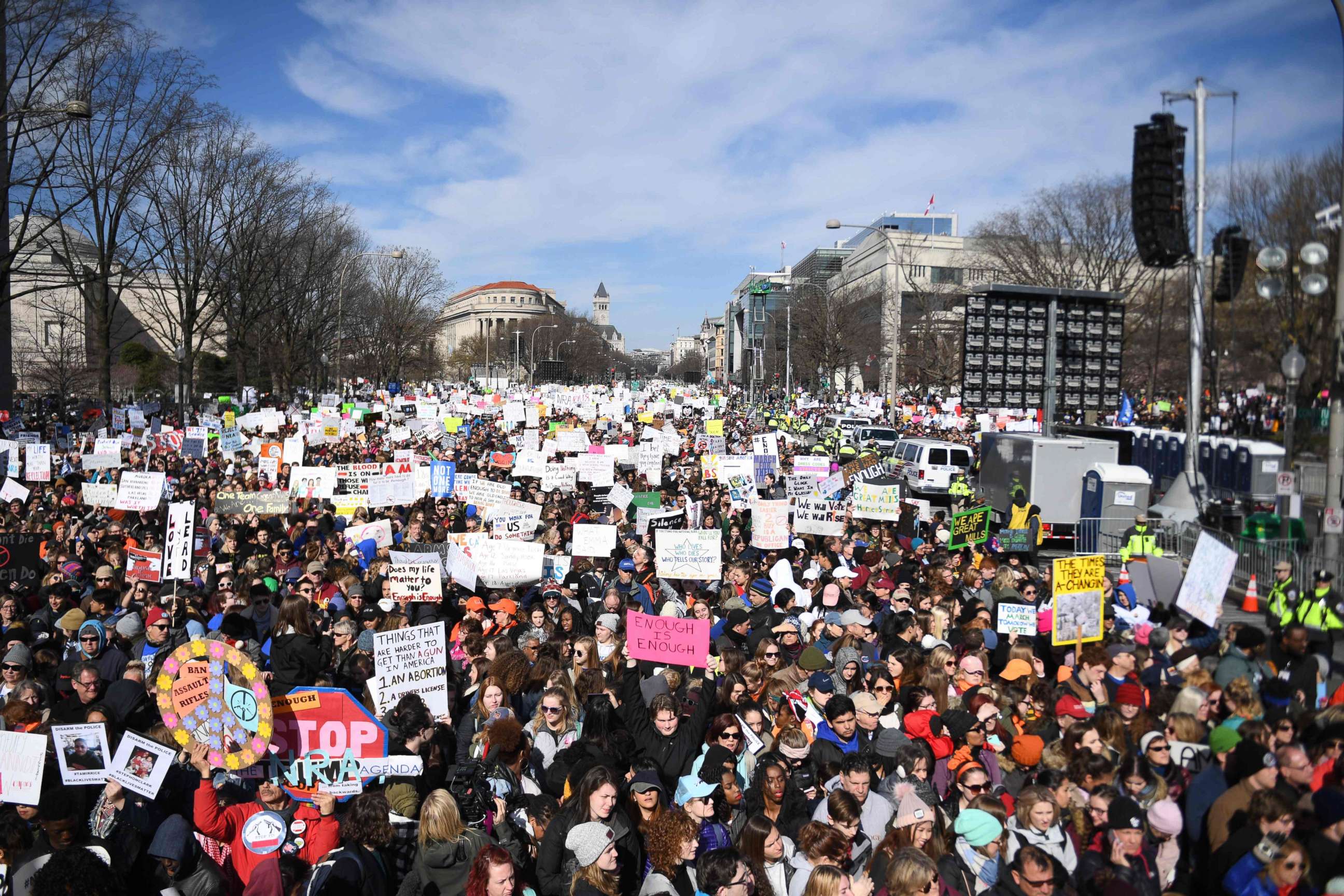 PHOTO: Participants arrive for the March for Our Lives Rally in Washington, D.C., on March 24, 2018. 