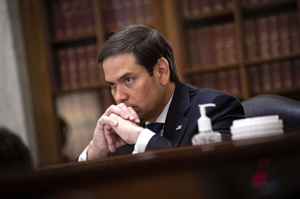 PHOTO: Senate Small Business and Entrepreneurship Committee Chariman Marco Rubio listens during a  hearing on June 10, 2020 in Washington, D.C.