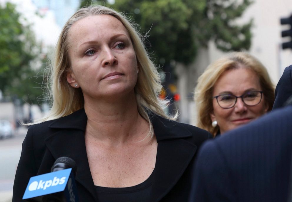PHOTO: Margaret Hunter, wife of indicted Republican U.S. Rep. Duncan Hunter, arrives at federal courthouse in downtown San Diego on June 13, 2019.