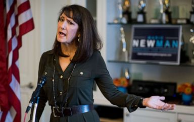 PHOTO: Marie Newman, candidate for Congress in IL-03, speaks during event to receive the endorsement of Reps. Jan Schakowsky and Rep. Luis Gutierrez in Washington, Jan. 17, 2018.