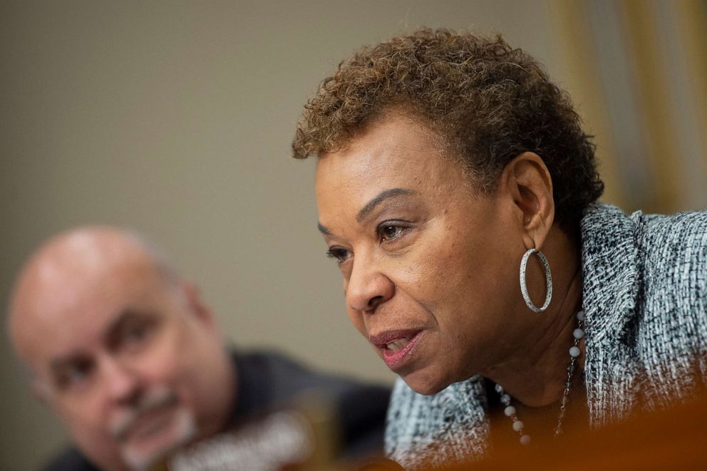 PHOTO: Rep. Barbara Lee asks questions during testimony before the House Appropriations Committee Labor, Health and Human Services, Education and Related Agencies Subcommittee in Washington, Feb. 27, 2020.